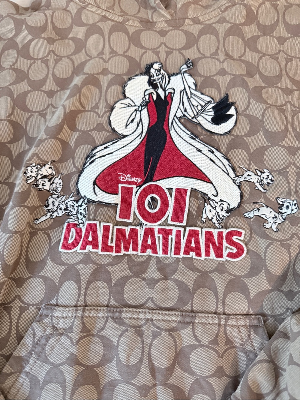 Coach Tan Logo 101 Dalmatians Pullover Hoodie - Picture 2 of 5